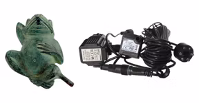 Mr Fredrik fontänpaket med fontängroda i brons, 06 cm, pump, ljus och slang