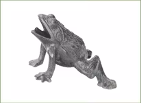 Fontängroda i grönpatinerad brons, sittande, från Mr Fredrik