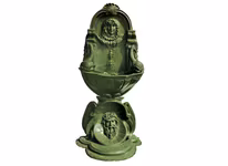 Fontän, vägg, med stöd, gjord i brons