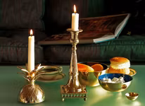 Ljusstake ananastopp, mässing