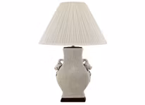 Lampfot i porslin, 30 cm, med handtag som granaträpplen