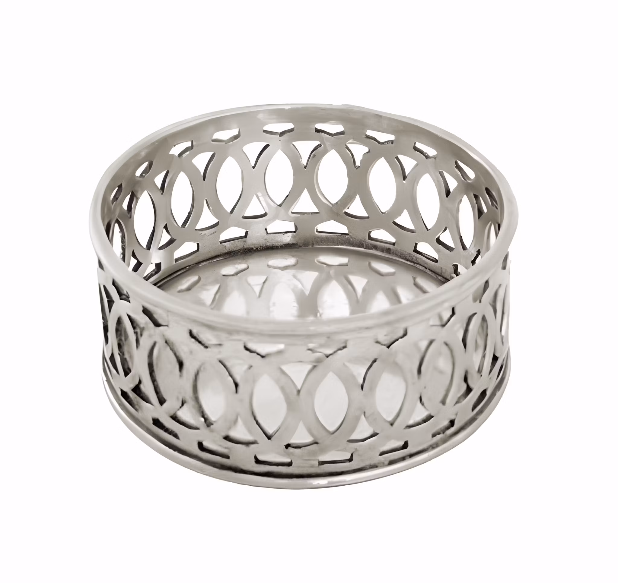 Coaster, underlägg för vinflaska, med genombruten dekor  från Munka Tenn