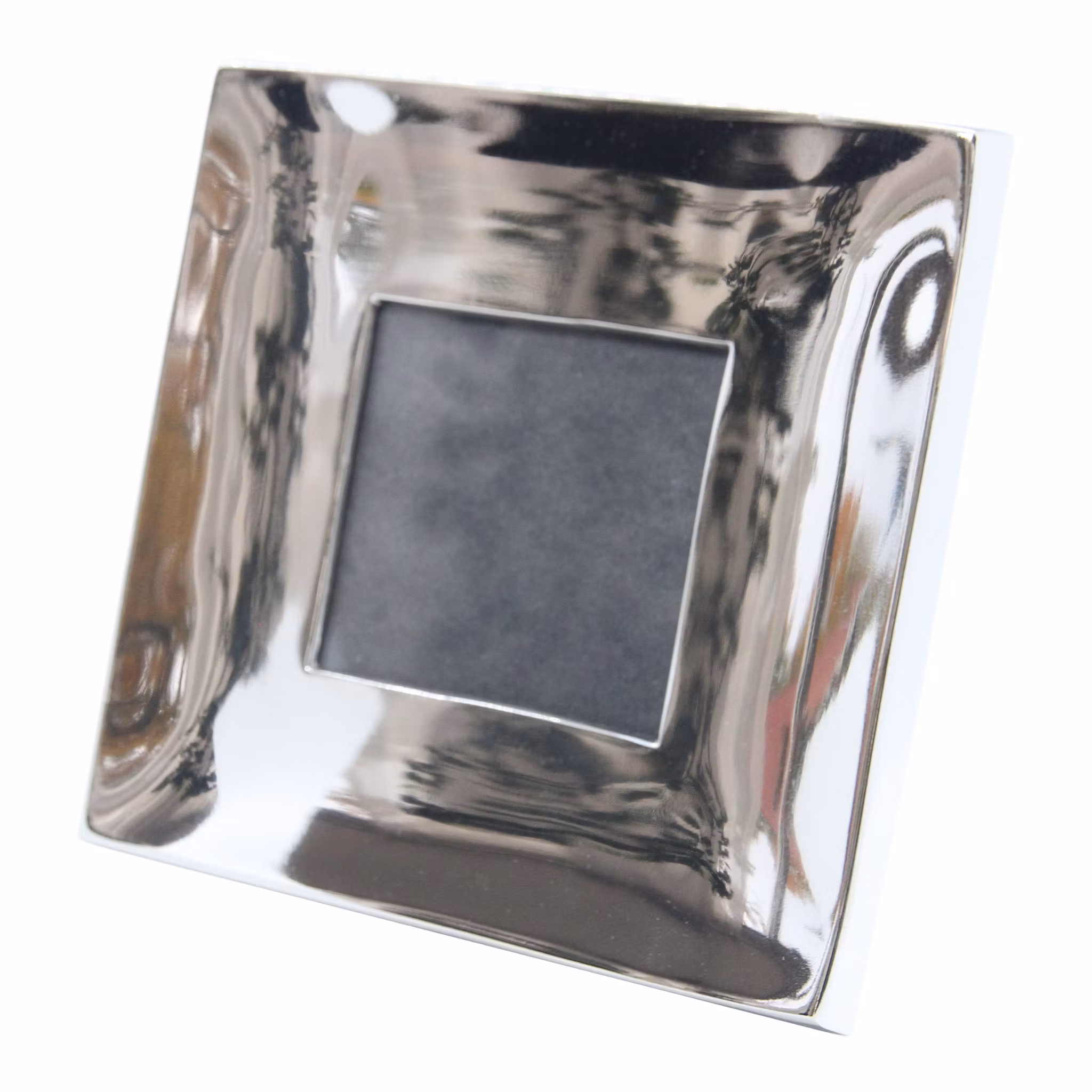 Ram fyrkantig i polerad förnicklad aluminium 16 x 16 cm