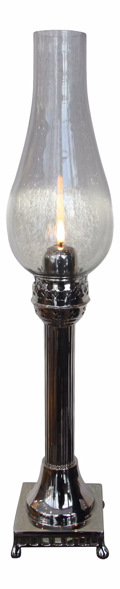 Ljuslykta i nickelpläterad mässing med galler fot - Gustaviansk stil