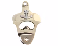 Flasköppnare / kapsylöppnare med ankare monteras på vägg gjord i mässing från Gusums Messing