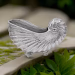 Skål i form av snäckskal, 28 cm, nickelpläterad