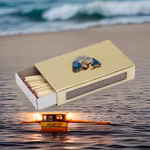 Unikt tändsticksfodral i mässing med fisk, från Gusums Messing