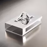 Tändsticksaskfodral "Förälskade sälar" i nickelpläterad mässing från Gusums Messing