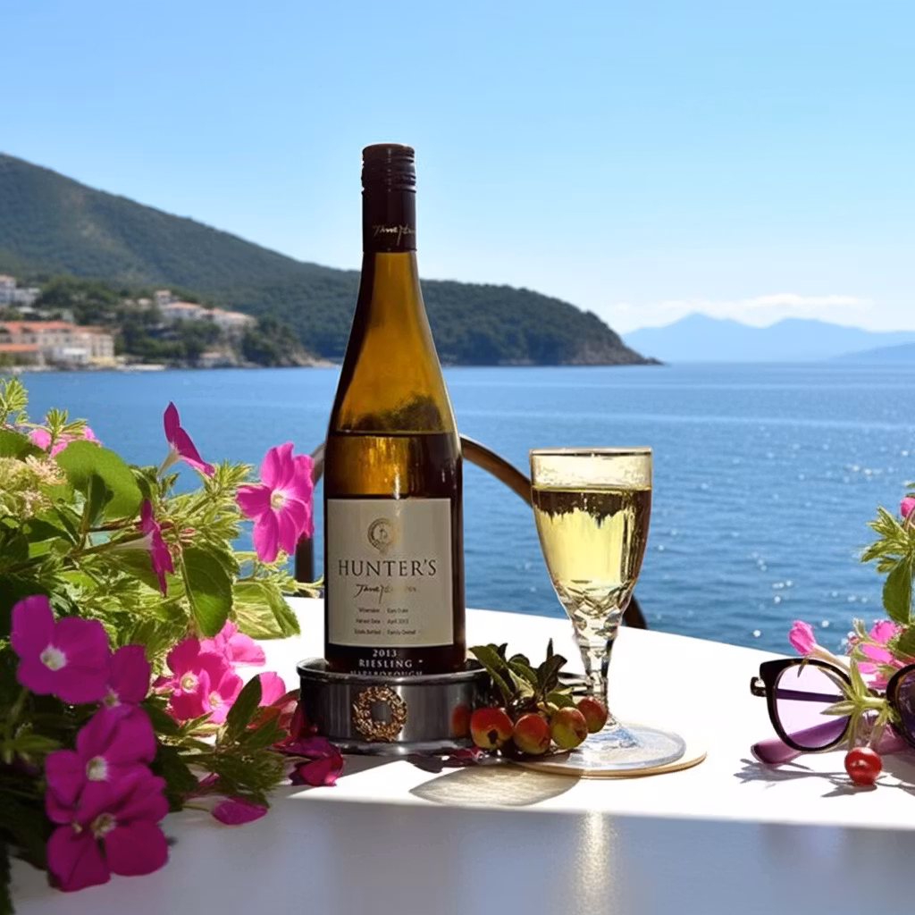 Elegant coaster av blyfritt tenn med förgylld lagerkrans från Munka Tenn