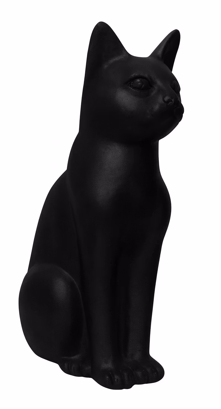 Katt, sittande, 45 cm, SVART