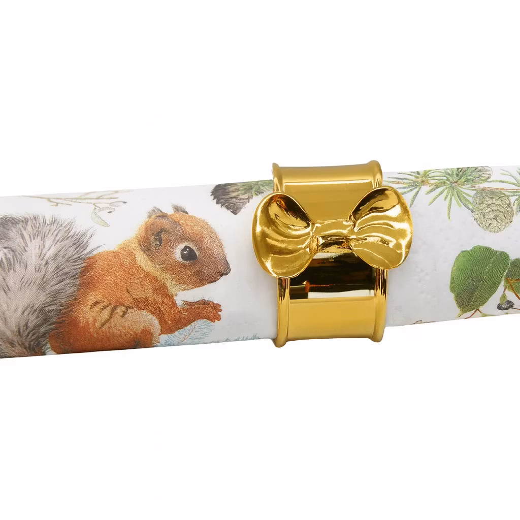 Servettring med fluga i mässing