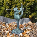 Mr. Fredrik fountain package with standing fountain frog in bronze, pump and BARREL incl. shipping