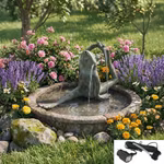 Fountain, frog sitting, h 11cm (FON0096), pump (PUM0252), hose, shipping