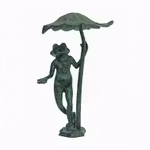 Frog under water lily leaf, 43 cm., Matt green