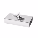 Gusums Messing, tändsticksaskfodral "Förälskade sälar" i nickelpläterad mässing