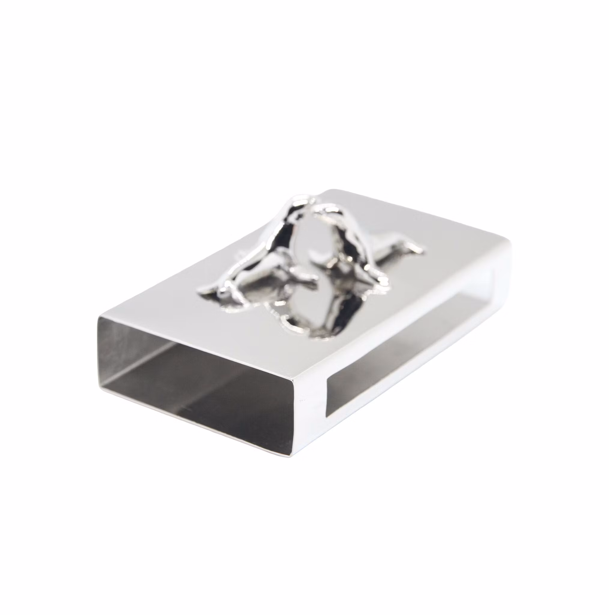 Streichholzschachteletui "Seals in Love" aus vernickeltem Messing von Gusums Messing