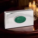 Large matchbox with green malachite stone