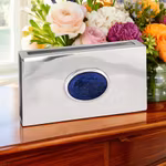 Large pewter matchbox with Lapis Luzuli stone from Munka Sweden