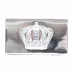 Gusums Messing, unikt tändsticksfodral i nickelpläterad mässing med kungakrona och strass från Gusums Messing