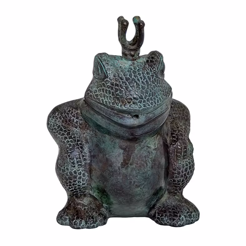 Brunnenfrosch aus Bronze, „Hässlicher Frosch“, 22 cm, mit Krone, von Herrn Fredrik