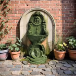 Brunnen, Wand, mit Stütze, aus Bronze