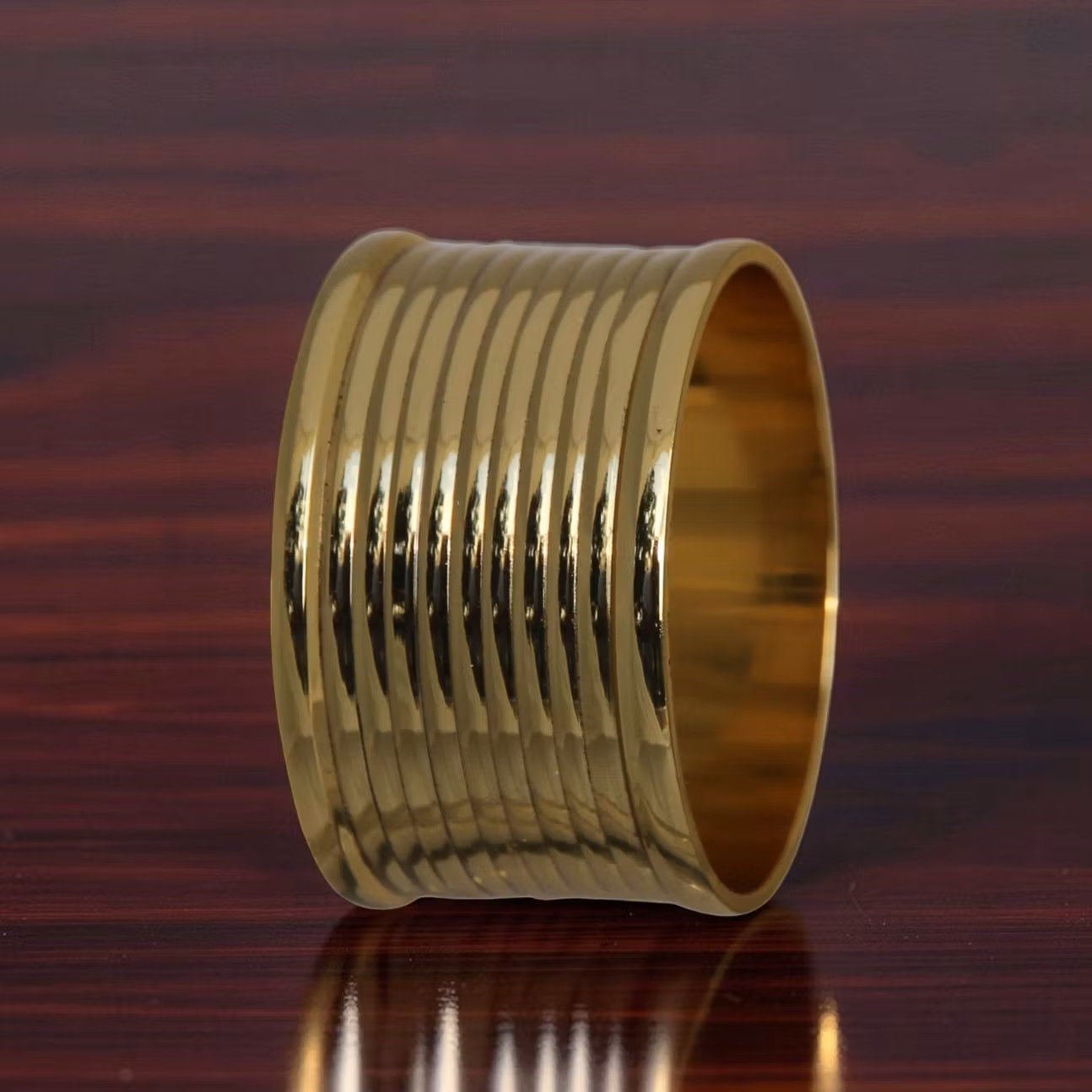 Napkin ring, brass, chiseled, with border