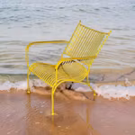 Wrought iron lounge chair, SUN YELLOW from Mr Fredrik
