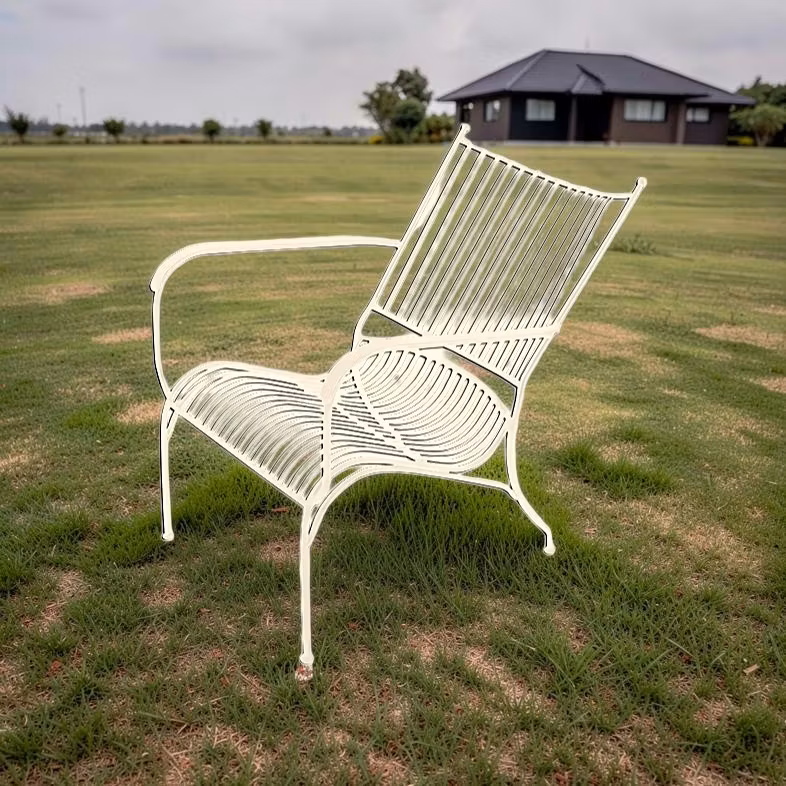 lounge chair in wrought iron, WHITE from Mr Fredrik