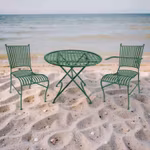 Chair in forged iron DARK GREEN, with armrests from Mr Fredrik