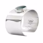 Armband i tenn med malakitsten, slät