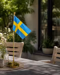 Table flagpole with the Swedish flag from Gusums Messing NOTE THE FLAG WILL BE AVAILABLE IN NOVEMBER