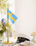 Table flagpole with the Swedish flag from Gusums Messing NOTE THE FLAG WILL BE AVAILABLE IN NOVEMBER
