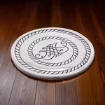 Löfstad, glas/flaskunderlägg i tenn från Munka Tenn