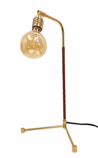 Bordslampa mässing TABLE LEATHER