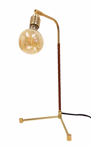 Bordslampa mässing TABLE LEATHER