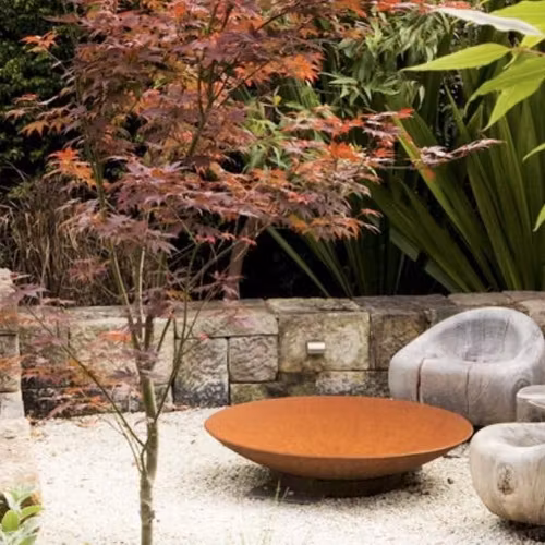 Eldfat i Corten 70 cm