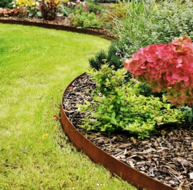 Rabattkanter i Corten 10 cm x 2 mm