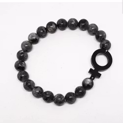 Labradorite med svart plexisymbol