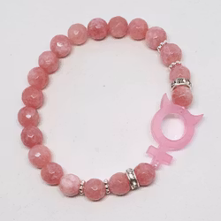 Facetterad Jade med rosa Honjävul