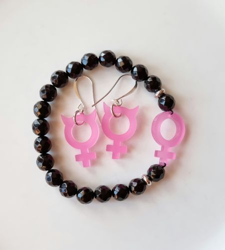 Onyx med rosa venus