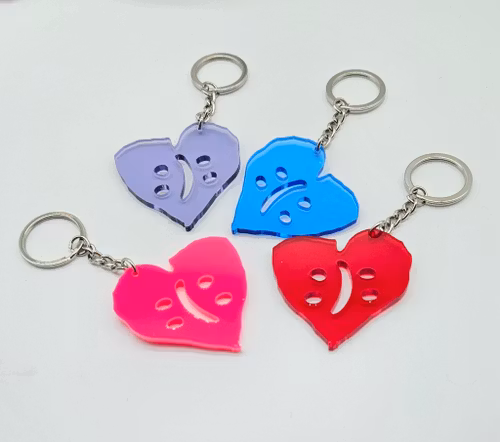 Nyckelring stort uppochner hjärta