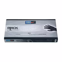 BOX 20 BLACK LATEX GLOVES L