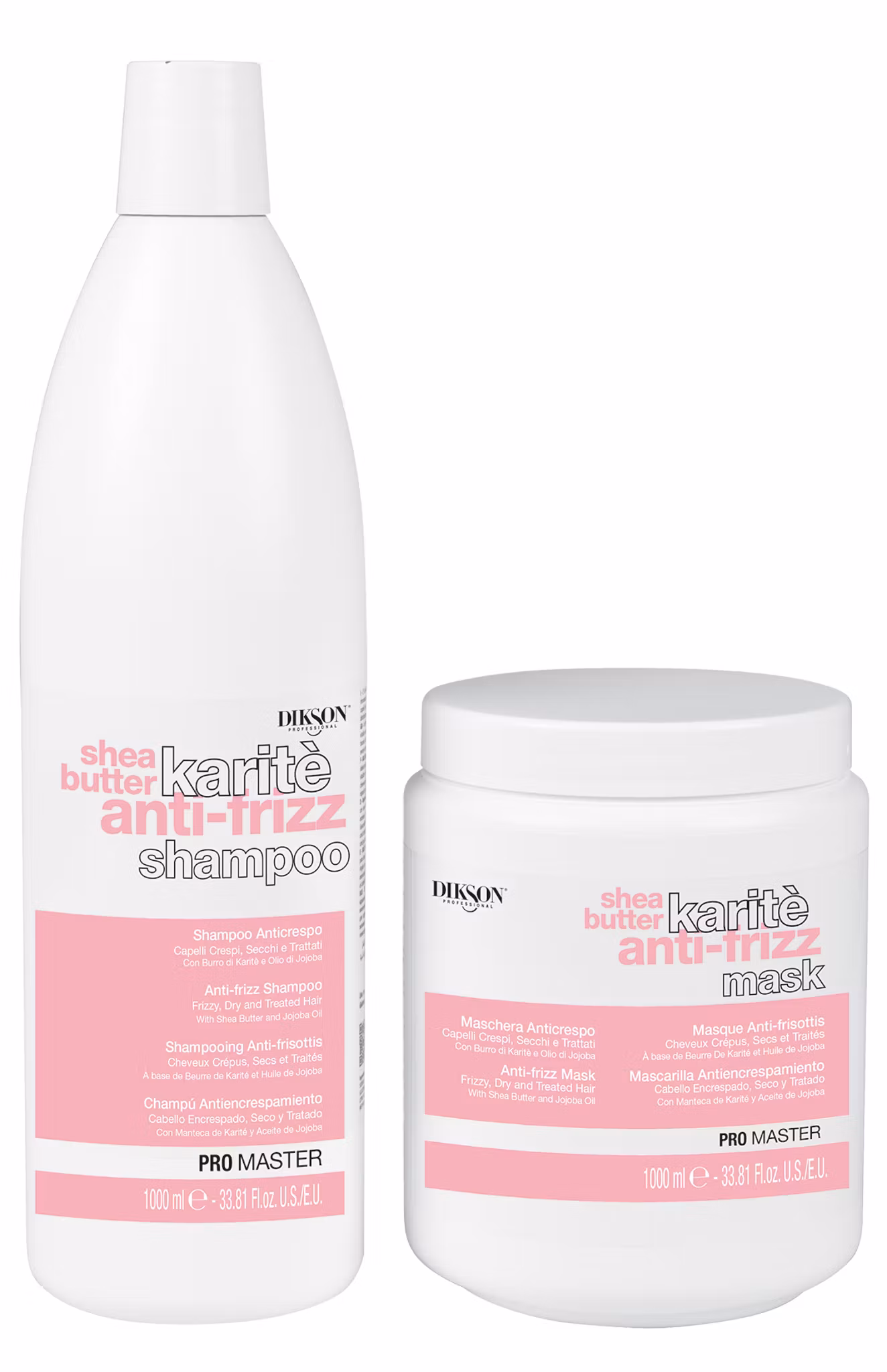 Dikson Promaster Shampo och mask   Karitè Anti-frizz 1000 ml