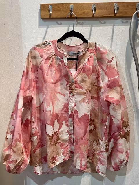 Blus Blommig rosa