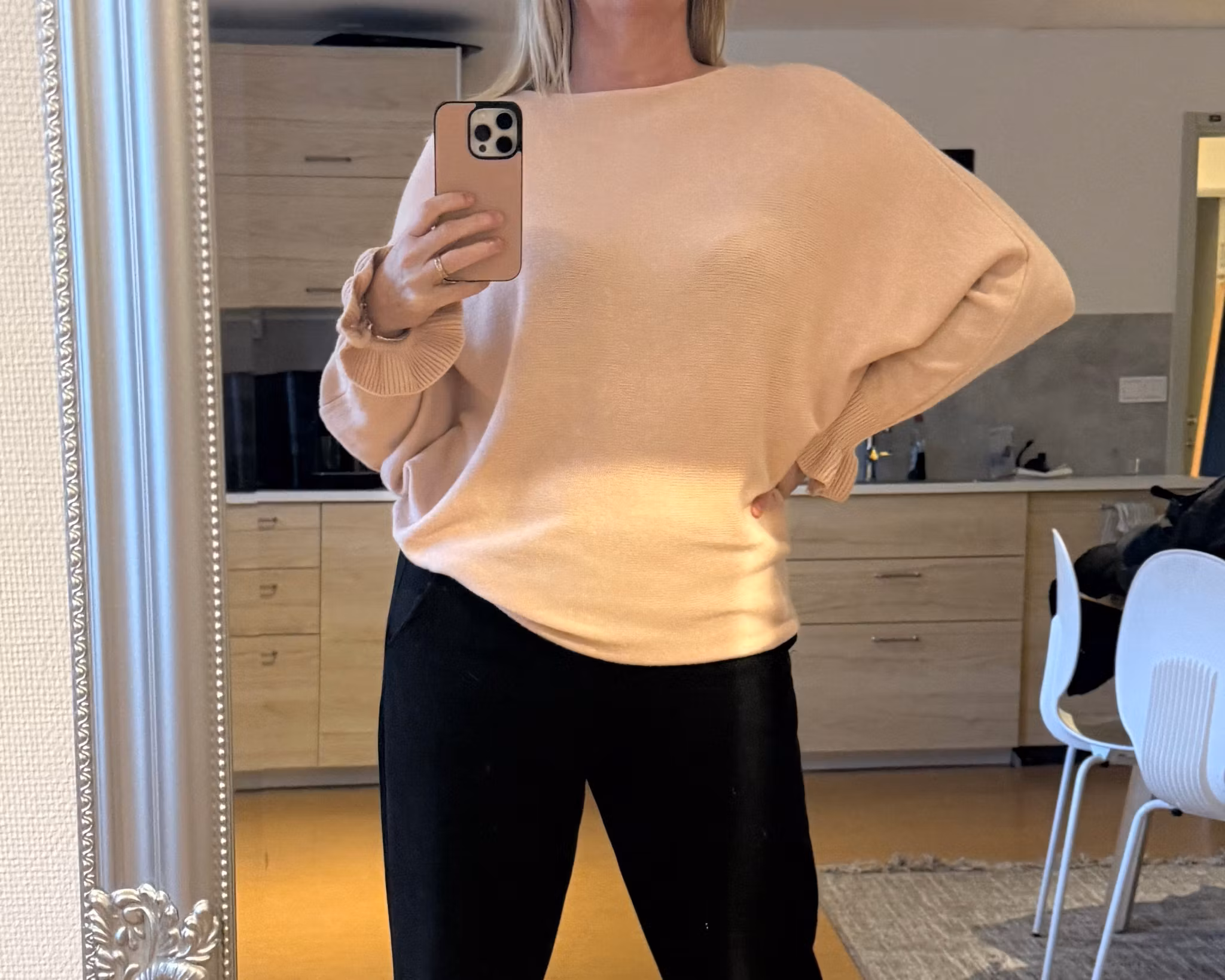 Tröja m.volangärm One Size Rosa