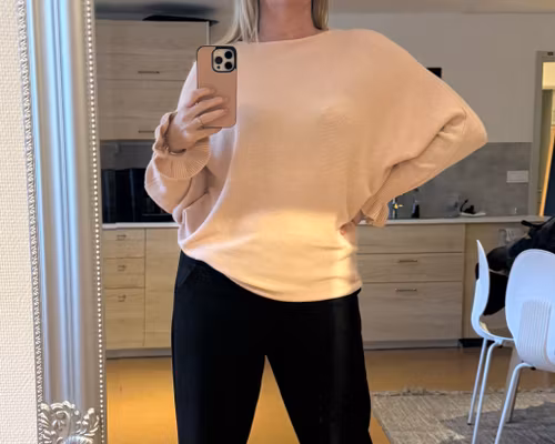 Tröja m.volangärm One Size Rosa