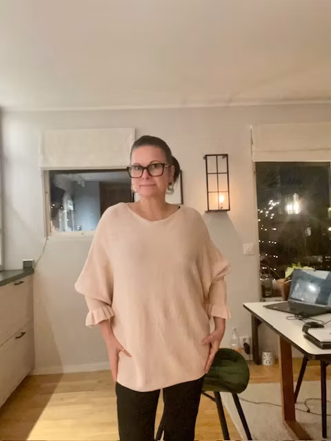 Tröja m.volangärm One Size Rosa