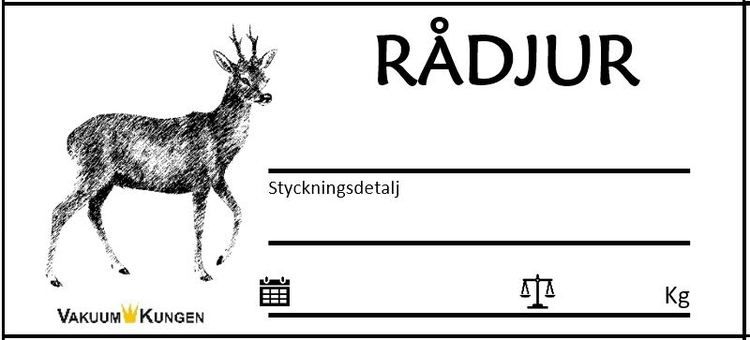 Viltetiketter på rulle