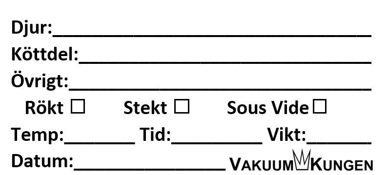 Viltetiketter på rulle