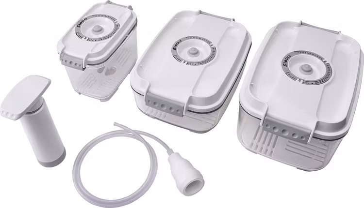 Vakuumbehållarsats 3-pack med pump